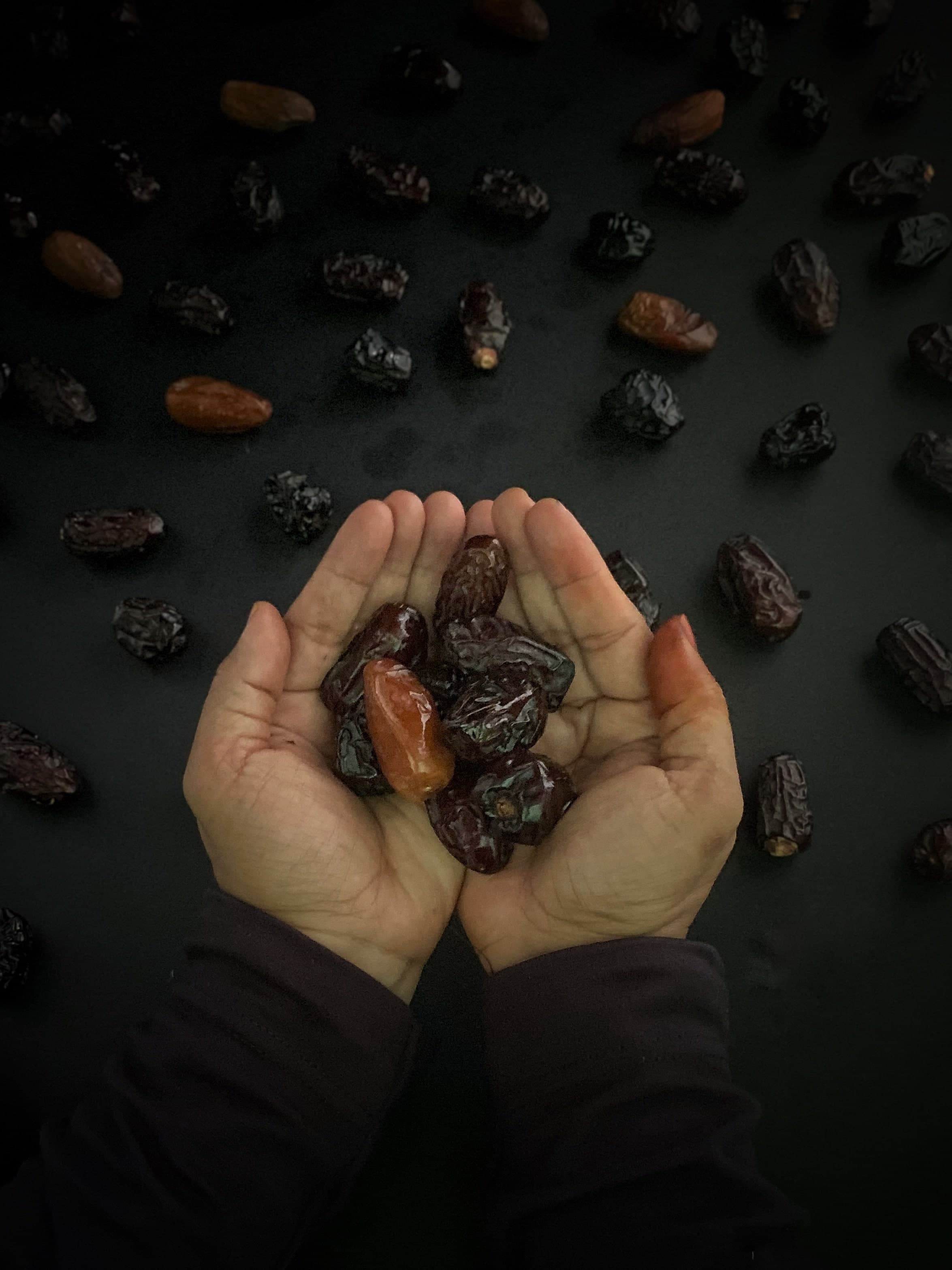 Dates in hand